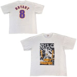 RARE Vintage 2001 LA Lakers Kobe Bryant Shaq Back to Back Champions Shirt Men XL